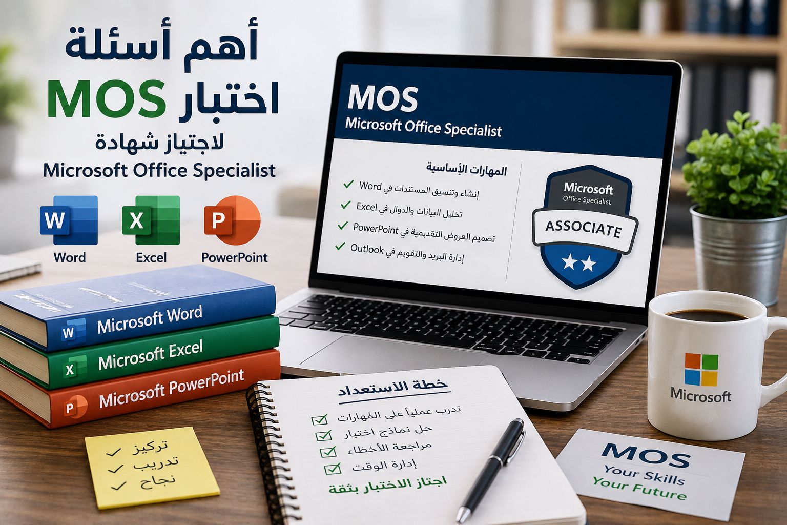 أهم أسئلة اختبار MOS مع الإجابات لاجتياز شهادة Microsoft Office Specialist 2026