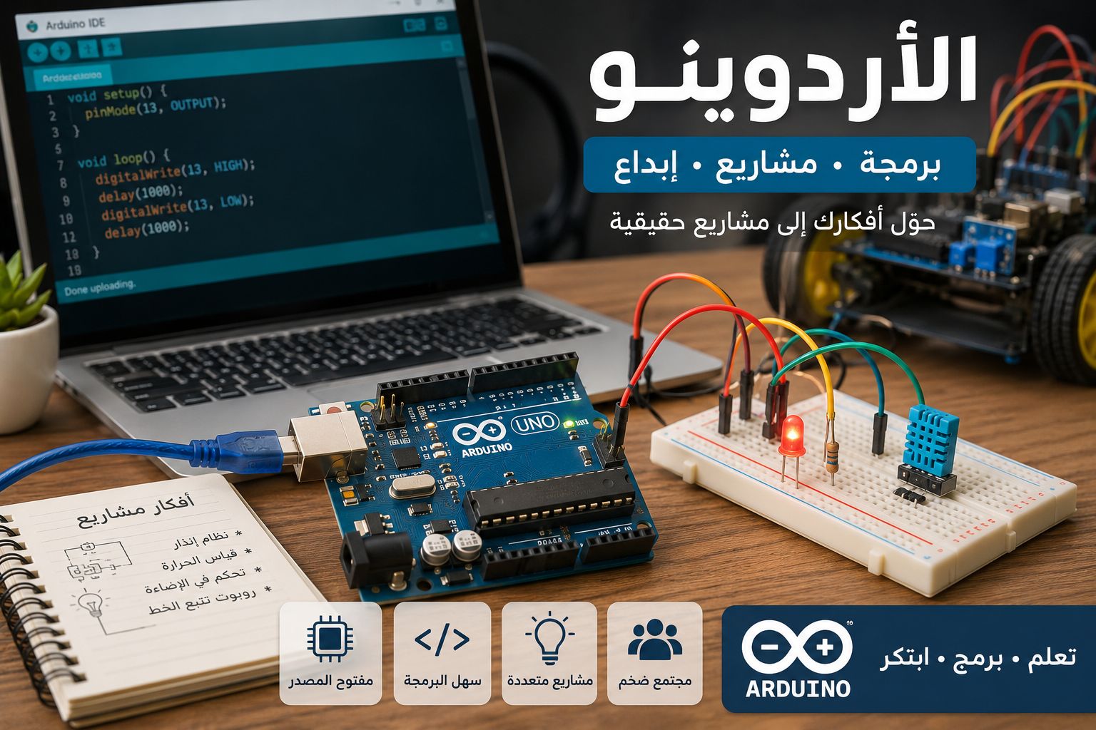 الأردوينو: مشاريع، برمجة، وتحميل