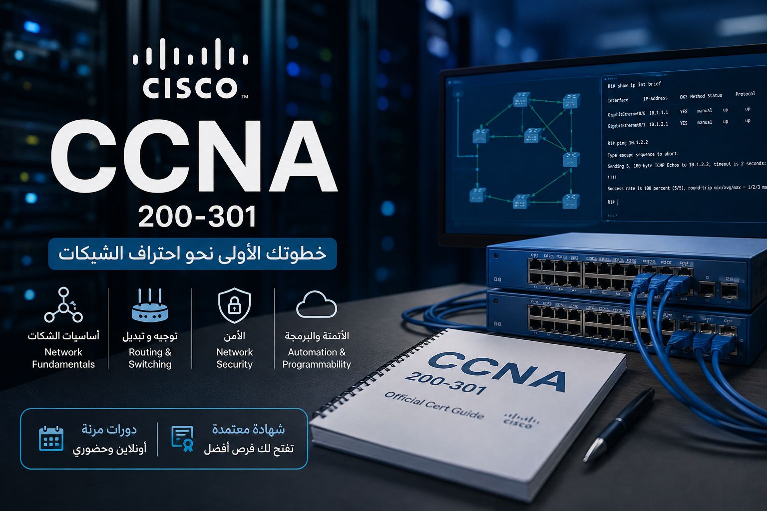 كيف تحصل على شهادة CCNA؟ دليل CCNA 200-301 من الصفر حتى الاختبار