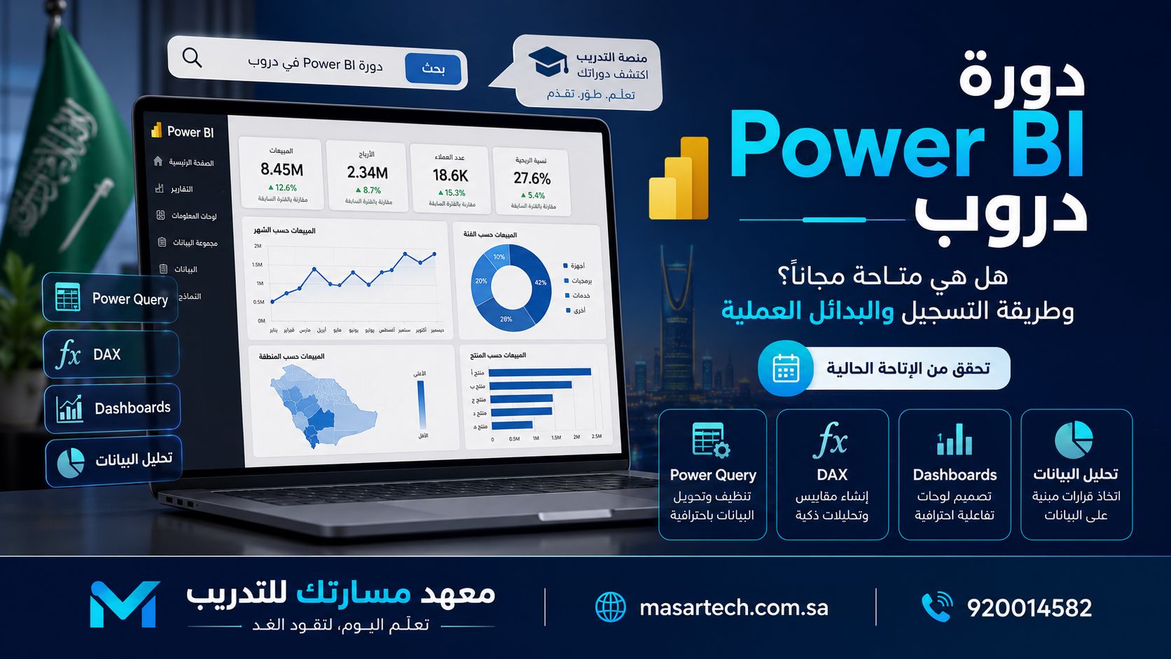 📊 تعلّم Power BI مجانًا مع دروب – وابدأ رحلتك في تحليل البيانات باحتراف